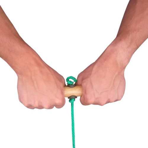 Bewegt Knierollenset | Türhaken | Holzgriff | Knöchelriemen