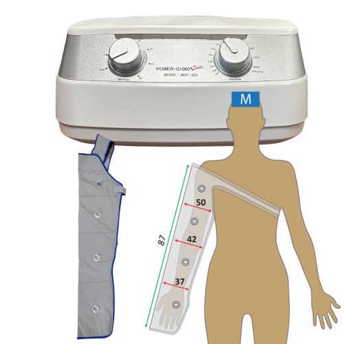 Power Q-1000 Plus Lymphdrainage gerät Set - Arm-Behandlungssatz in Größe M