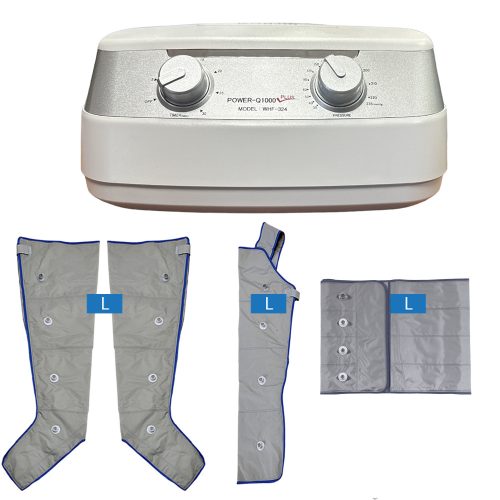 Power Q-1000 Plus Lymphdrainage gerät Set - L Beinmanschetten Paar, L Armmanschette und L Taillenmanschette