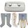 Power Q-1000 Plus Lymphdrainage gerät Set - M Beinmanschetten Paar und L Taillenmanschette