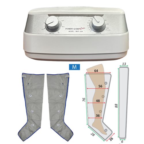 Power Q-1000 Plus Lymphdrainage gerät Set - Fußbehandlungssatz in Größe M