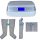 Power Q-1000 Premium Lymphdrainage gerät Set - M Beinmanschetten Paar, M Armmanschette und M Taillenmanschette