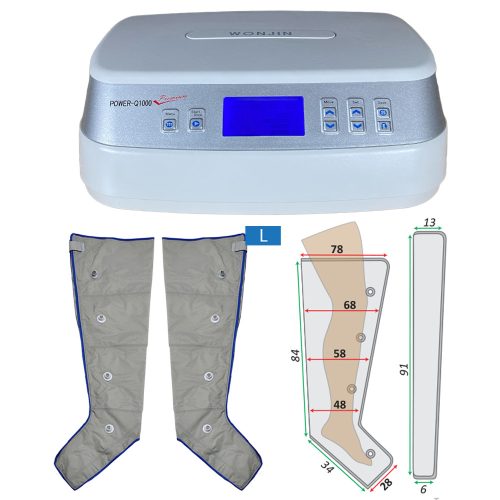 Power Q-1000 Premium Lymphdrainage gerät Set - Fußbehandlungssatz in Größe L