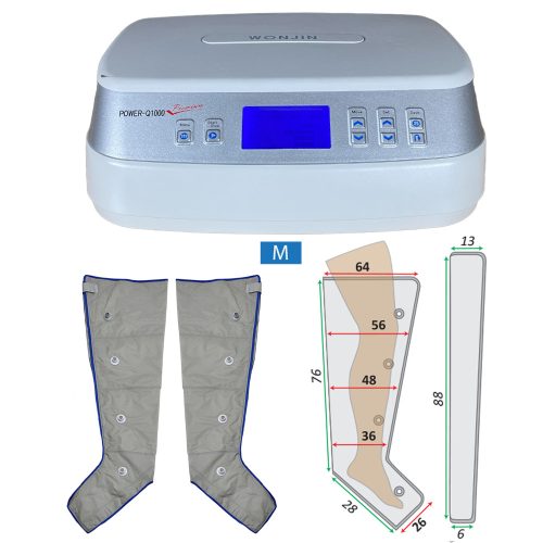 Power Q-1000 Premium Lymphdrainage gerät Set - Fußbehandlungsset in Größe M
