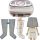 Power Q-2200 Lymphdrainage gerät Set - L Beinmanschetten Paar und M-Taillenmanschette