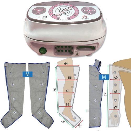 Power Q-2200 Lymphdrainage gerät Set - M Beinmanschetten Paar und M Armmanschette